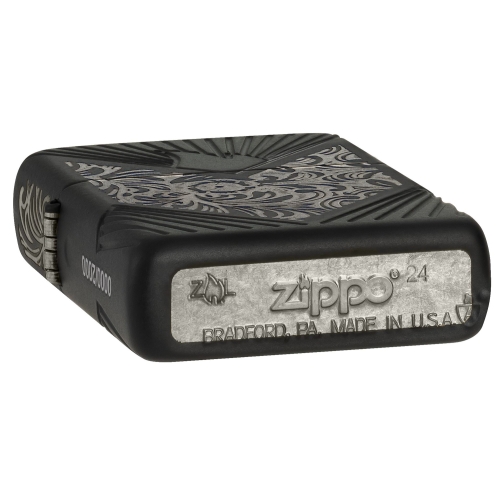 Зажигалка Zippo Armor® с покрытием Black Matte, латунь/сталь, чёрная, матовая, 38x13x57 мм