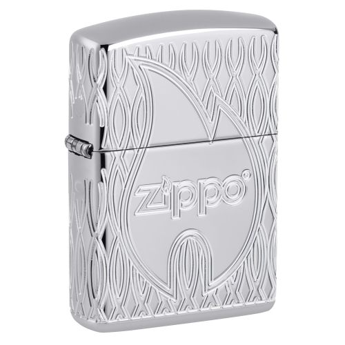 Зажигалка Zippo Armor® с покрытием High Polish Chrome, латунь/сталь, серебристая, 38x13x57 мм