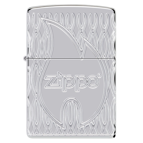 Зажигалка Zippo Armor® с покрытием High Polish Chrome, латунь/сталь, серебристая, 38x13x57 мм