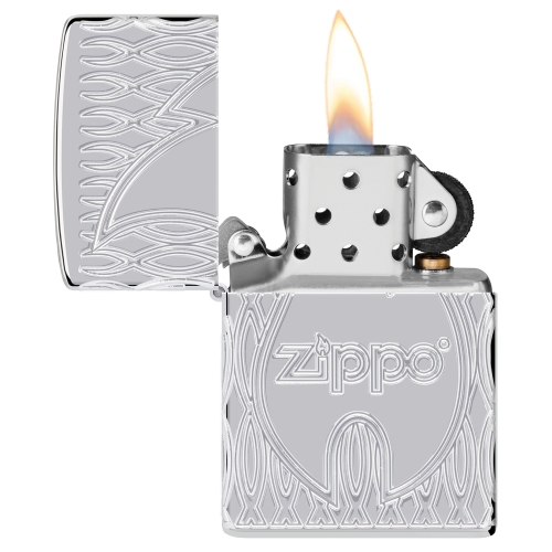 Зажигалка Zippo Armor® с покрытием High Polish Chrome, латунь/сталь, серебристая, 38x13x57 мм