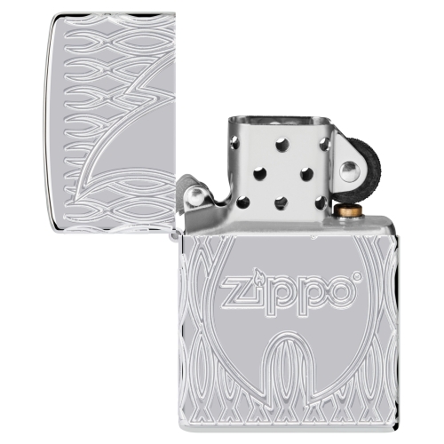 Зажигалка Zippo Armor® с покрытием High Polish Chrome, латунь/сталь, серебристая, 38x13x57 мм