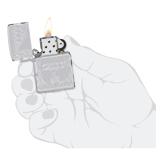 Зажигалка Zippo Armor® с покрытием High Polish Chrome, латунь/сталь, серебристая, 38x13x57 мм