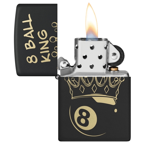 Зажигалка ZIPPO Billiards Champion Design с покрытием Black Matte, латунь/сталь, черная, 38x13x57 мм