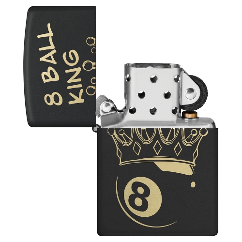 Зажигалка ZIPPO Billiards Champion Design с покрытием Black Matte, латунь/сталь, черная, 38x13x57 мм