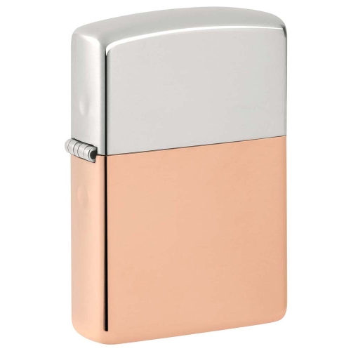 Зажигалка Zippo Bimetal с двойным металлическим покрытием, медь/латунь/сталь, медная, 38x13x57 мм