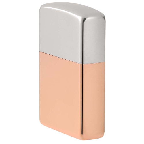 Зажигалка Zippo Bimetal с двойным металлическим покрытием, медь/латунь/сталь, медная, 38x13x57 мм