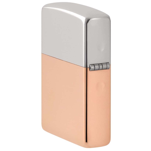 Зажигалка Zippo Bimetal с двойным металлическим покрытием, медь/латунь/сталь, медная, 38x13x57 мм