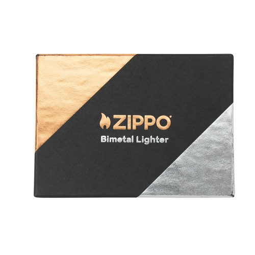 Зажигалка Zippo Bimetal с двойным металлическим покрытием, медь/латунь/сталь, медная, 38x13x57 мм