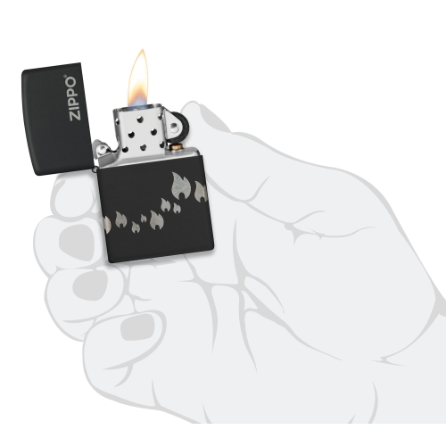 Зажигалка Zippo Classic с покрытием Black Matte, латунь/сталь, черная, матовая, 38x13x57 мм