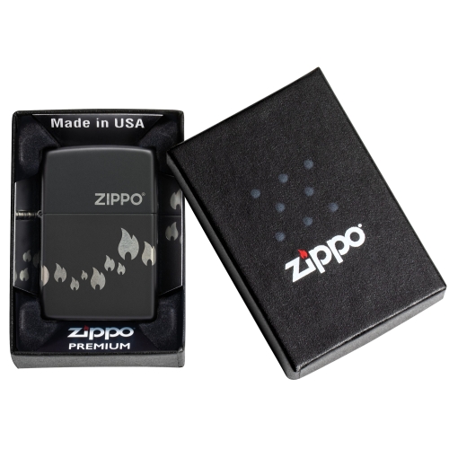 Зажигалка Zippo Classic с покрытием Black Matte, латунь/сталь, черная, матовая, 38x13x57 мм