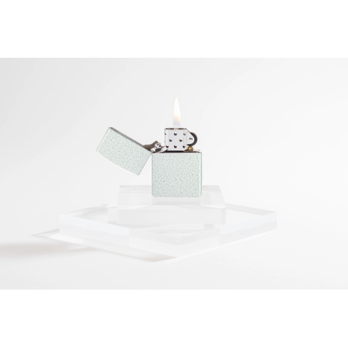 Зажигалка Zippo Classic с покрытием Glacier, латунь/сталь, белая, матовая, 38x13x57 мм