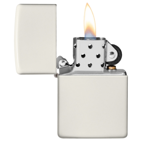 Зажигалка Zippo Classic с покрытием Glow In The Dark, латунь/сталь, белая, матовая, 38x13x57 мм