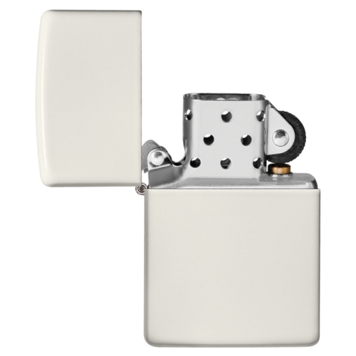 Зажигалка Zippo Classic с покрытием Glow In The Dark, латунь/сталь, белая, матовая, 38x13x57 мм