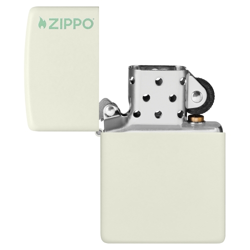 Зажигалка Zippo Classic с покрытием Glow In The Dark, латунь/сталь, белая, матовая, 38x13x57 мм