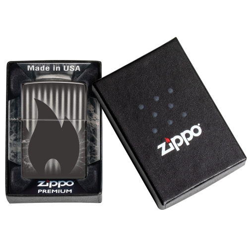 Зажигалка Zippo Classic с покрытием High Polish Black, латунь/сталь, черная, глянцевая, 38x13x57 мм