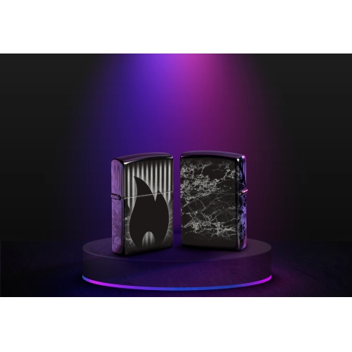 Зажигалка Zippo Classic с покрытием High Polish Black, латунь/сталь, черная, глянцевая, 38x13x57 мм