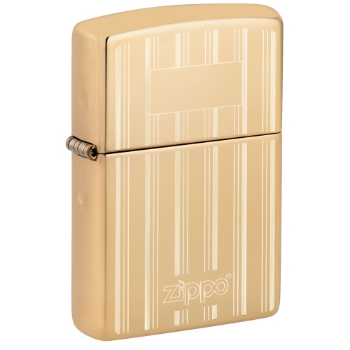 Зажигалка Zippo Classic с покрытием High Polish Brass, латунь/сталь, золотистая, 38x13x57 мм