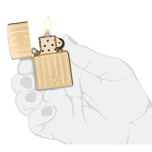 Зажигалка Zippo Classic с покрытием High Polish Brass, латунь/сталь, золотистая, 38x13x57 мм