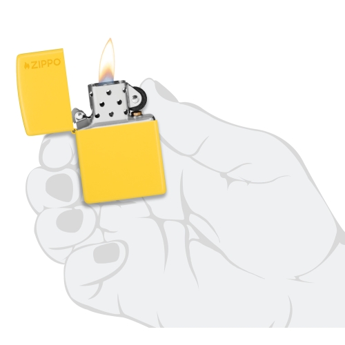 Зажигалка Zippo Classic с покрытием Sunflower, латунь/сталь, желтая, глянцевая, 38x13x57 мм
