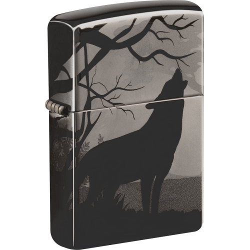 Зажигалка Zippo Classic, покрытие Black Ice®, латунь/сталь, чёрная, глянцевая