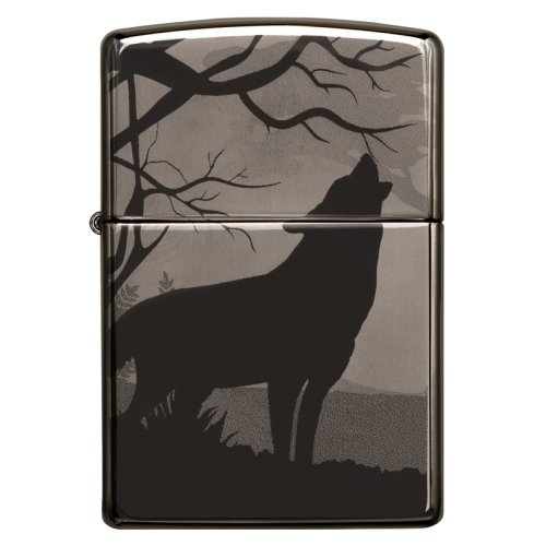 Зажигалка Zippo Classic, покрытие Black Ice®, латунь/сталь, чёрная, глянцевая