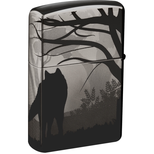 Зажигалка Zippo Classic, покрытие Black Ice®, латунь/сталь, чёрная, глянцевая