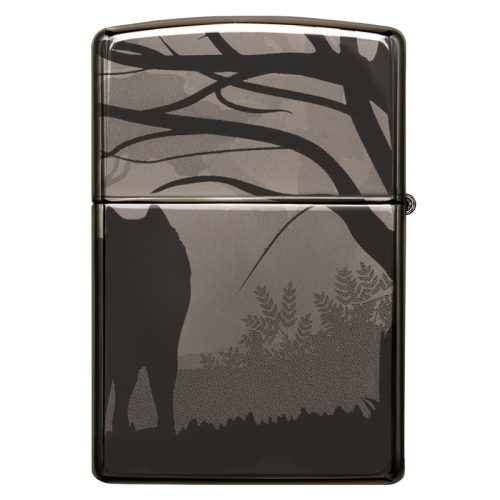 Зажигалка Zippo Classic, покрытие Black Ice®, латунь/сталь, чёрная, глянцевая