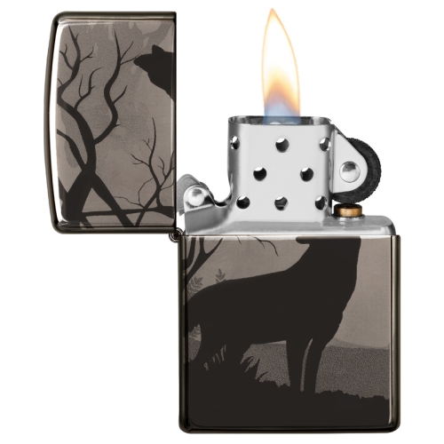 Зажигалка Zippo Classic, покрытие Black Ice®, латунь/сталь, чёрная, глянцевая