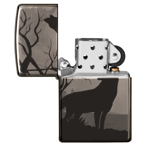 Зажигалка Zippo Classic, покрытие Black Ice®, латунь/сталь, чёрная, глянцевая
