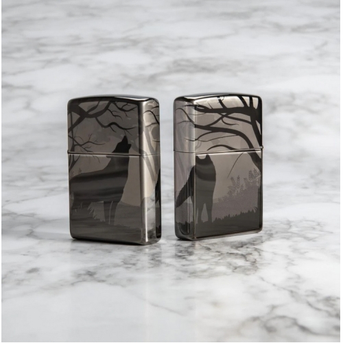 Зажигалка Zippo Classic, покрытие Black Ice®, латунь/сталь, чёрная, глянцевая