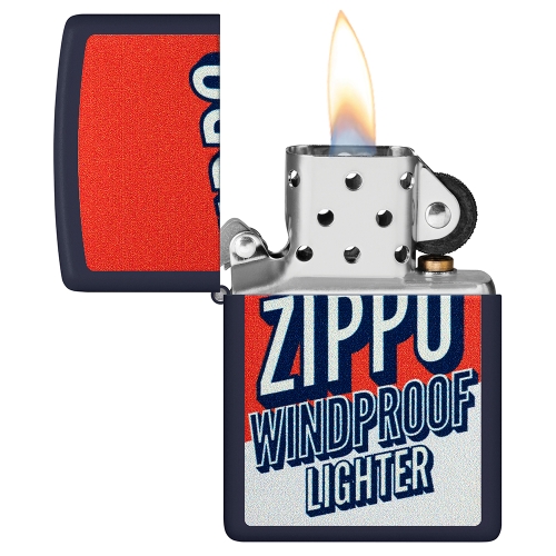 Зажигалка ZIPPO Color Block Design с покрытием Navy Matte, латунь/сталь, синяя, 38x13x57 мм, шт