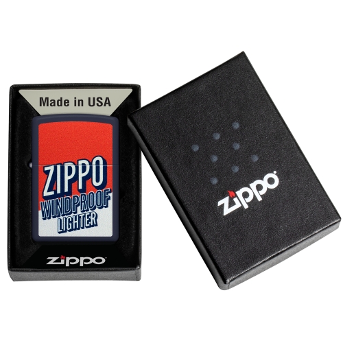 Зажигалка ZIPPO Color Block Design с покрытием Navy Matte, латунь/сталь, синяя, 38x13x57 мм, шт