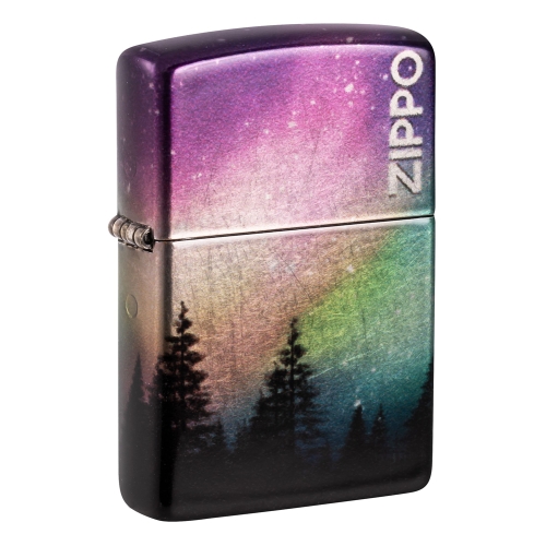 Зажигалка Zippo Colorful Sky с покрытием 540 Tumbled Chrome, латунь/сталь, разноцветная, 38x13x57 мм