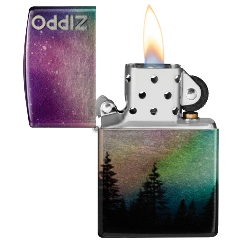 Зажигалка Zippo Colorful Sky с покрытием 540 Tumbled Chrome, латунь/сталь, разноцветная, 38x13x57 мм
