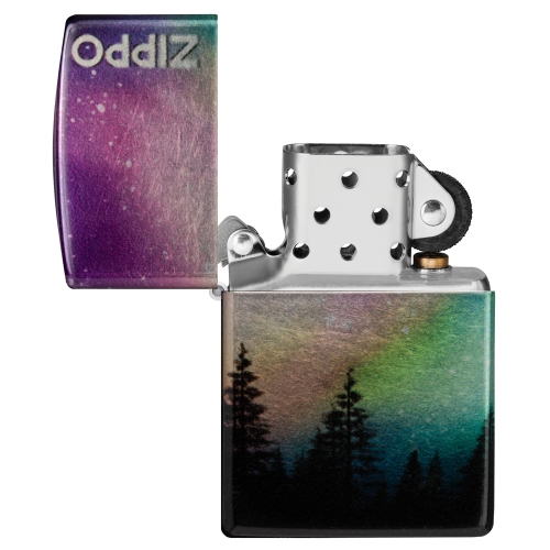 Зажигалка Zippo Colorful Sky с покрытием 540 Tumbled Chrome, латунь/сталь, разноцветная, 38x13x57 мм