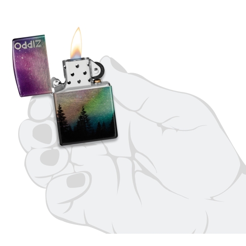 Зажигалка Zippo Colorful Sky с покрытием 540 Tumbled Chrome, латунь/сталь, разноцветная, 38x13x57 мм