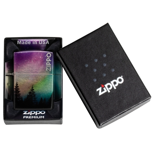 Зажигалка Zippo Colorful Sky с покрытием 540 Tumbled Chrome, латунь/сталь, разноцветная, 38x13x57 мм