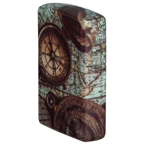 Зажигалка Zippo Compass Design с покрытием 540 Matte, латунь/сталь, разноцветная, 38x13x57 мм