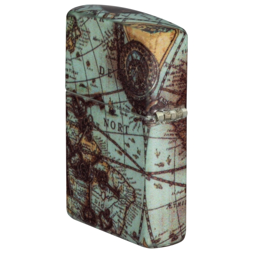 Зажигалка Zippo Compass Design с покрытием 540 Matte, латунь/сталь, разноцветная, 38x13x57 мм