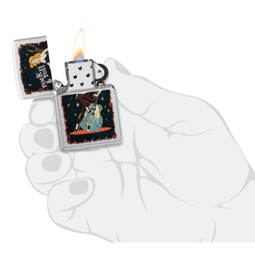 Зажигалка Zippo Cool Chick с покрытием Satin Chrome, латунь/сталь, серебристая, 38x13x57 мм