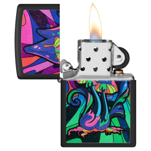 Зажигалка Zippo Counter Culture с покрытием Black Light, латунь/сталь, черная,матовая 38x13x57 мм