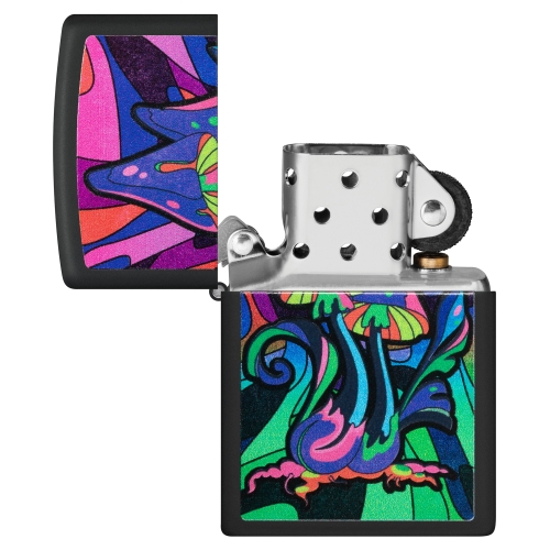 Зажигалка Zippo Counter Culture с покрытием Black Light, латунь/сталь, черная,матовая 38x13x57 мм
