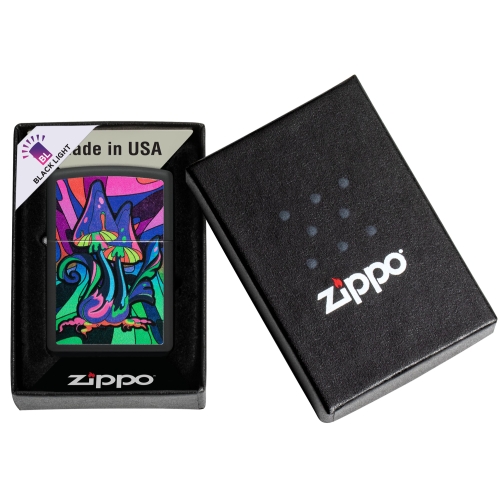 Зажигалка Zippo Counter Culture с покрытием Black Light, латунь/сталь, черная,матовая 38x13x57 мм