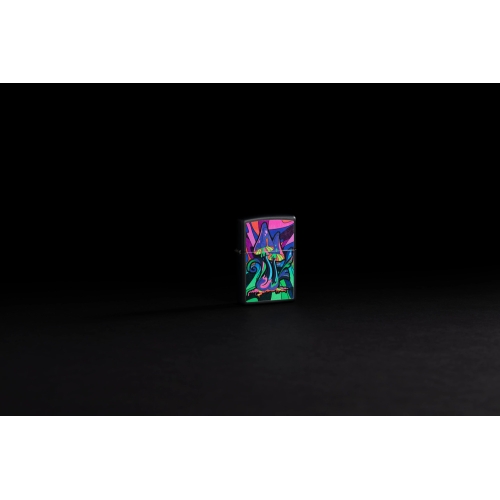 Зажигалка Zippo Counter Culture с покрытием Black Light, латунь/сталь, черная,матовая 38x13x57 мм