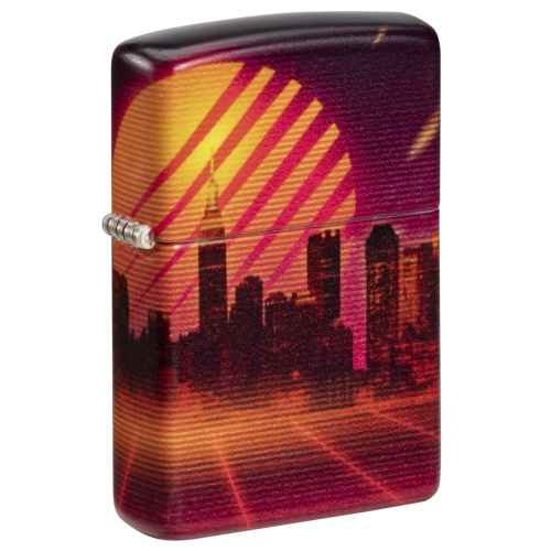 Зажигалка Zippo Cyber City с покрытием 540 Matte, латунь/сталь, оранжевая 38x13x57 мм