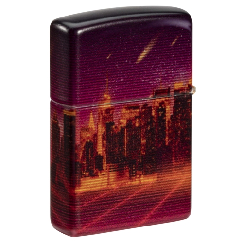 Зажигалка Zippo Cyber City с покрытием 540 Matte, латунь/сталь, оранжевая 38x13x57 мм