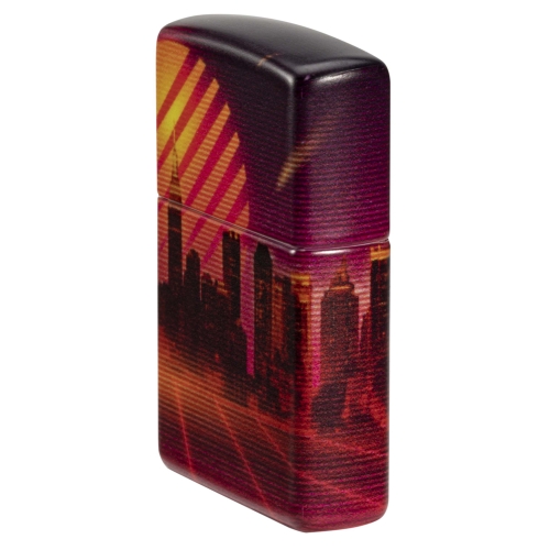 Зажигалка Zippo Cyber City с покрытием 540 Matte, латунь/сталь, оранжевая 38x13x57 мм