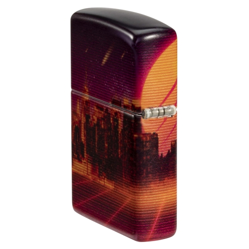 Зажигалка Zippo Cyber City с покрытием 540 Matte, латунь/сталь, оранжевая 38x13x57 мм