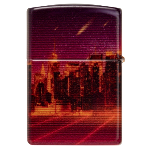 Зажигалка Zippo Cyber City с покрытием 540 Matte, латунь/сталь, оранжевая 38x13x57 мм