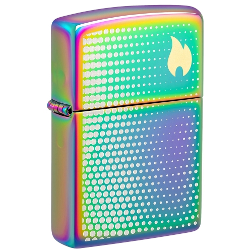 Зажигалка ZIPPO Dot Matrix с покрытием Multi Color, латунь/сталь, разноцветная, глянцевая, 38x13x57